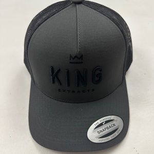 New King Extracts Logo Black Gray Snapback Cap Hat One Size
